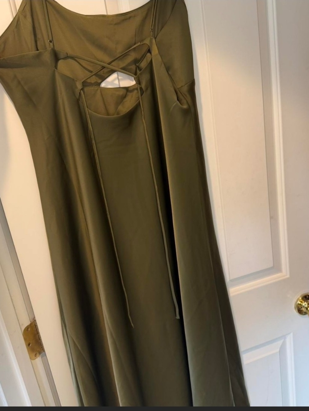 Banana Republic Olive Slip Midi Dress with Front Cutout - Picture 3 of 5
